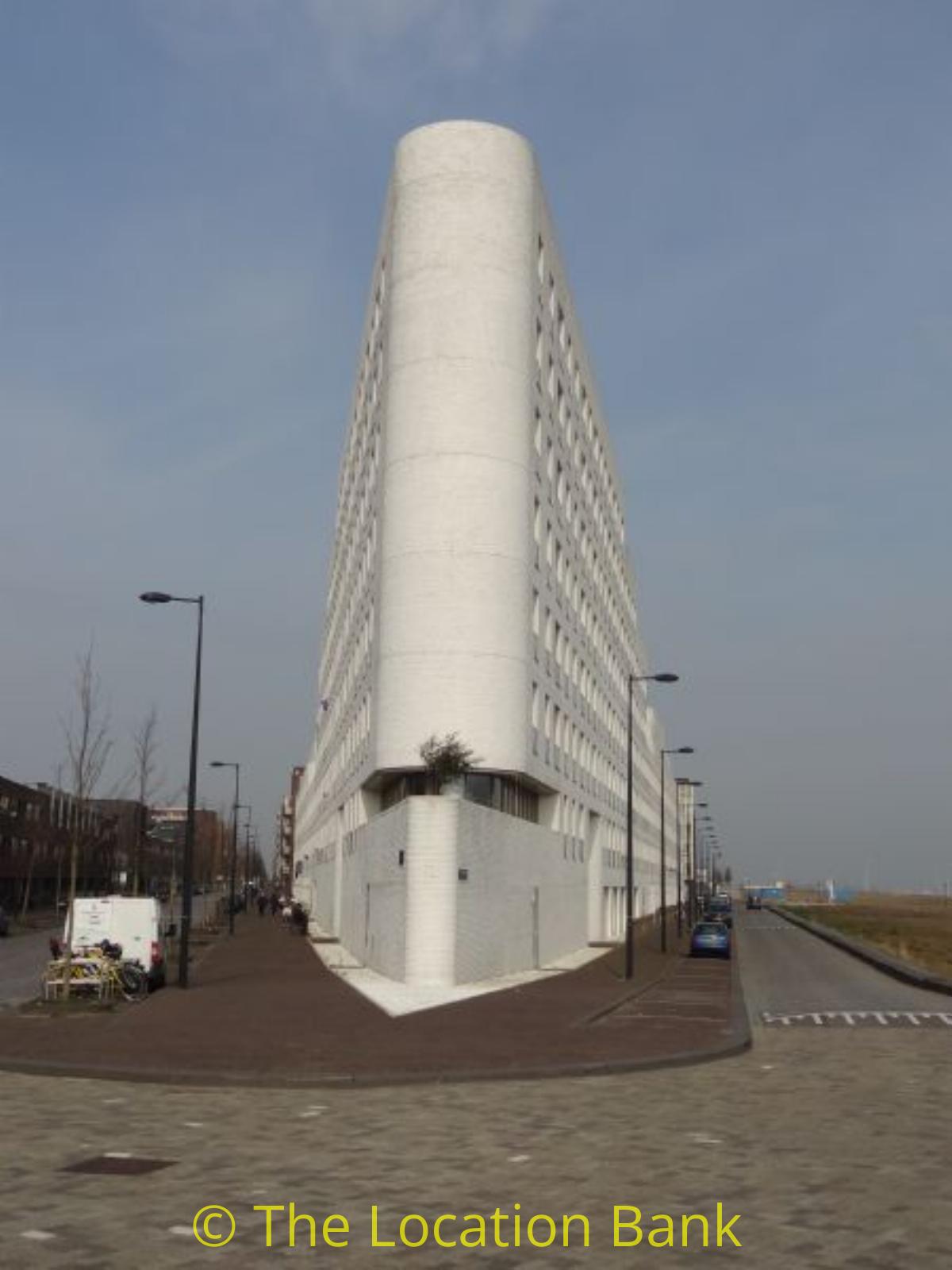 Rond gebouw straat en Architectuur