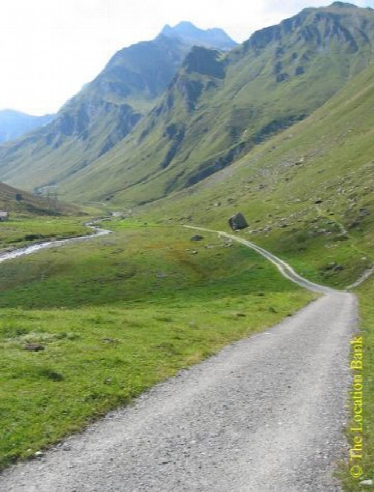 Dirt Stra&szlig;e in the mountains. Valley Stra&szlig;e