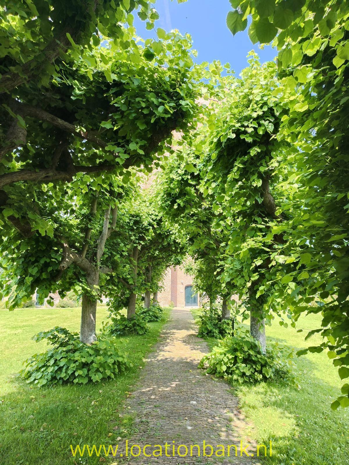 Pad vanaf straat naar de kerk