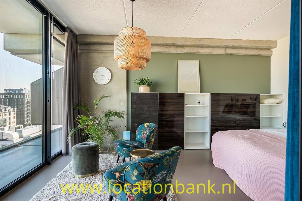 slaapkamer met skyline
