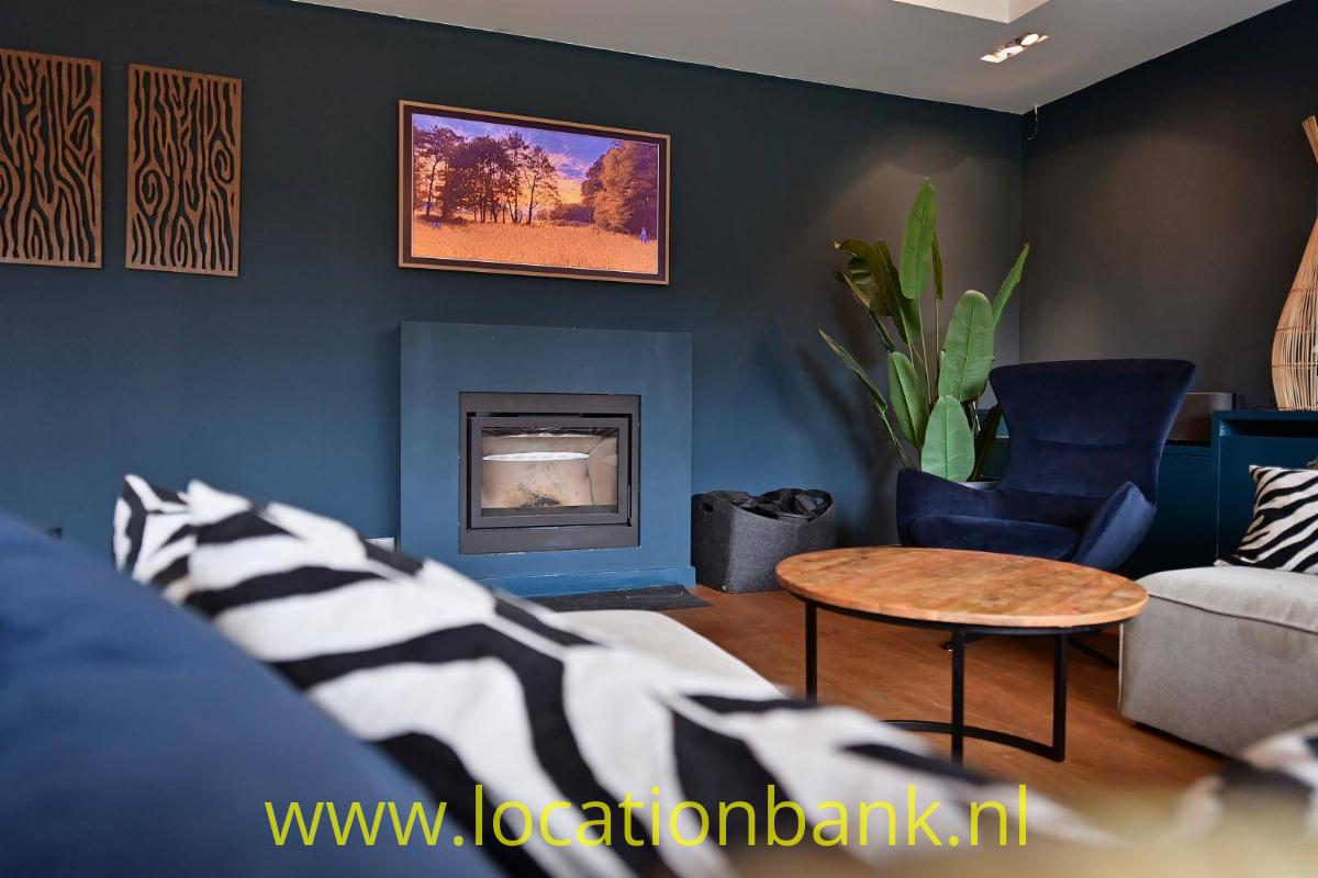 blauwe woonkamer