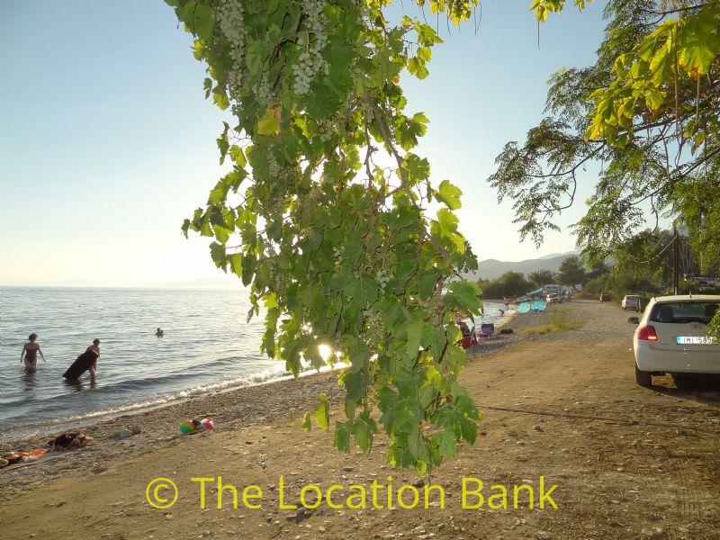Greek unpaved road along the greek sea
