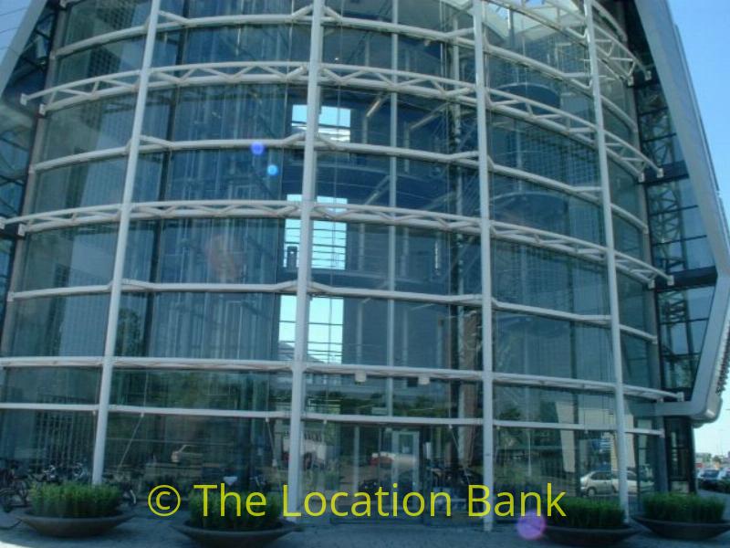 Hichtec office building with beautifull stairs and glass elevator