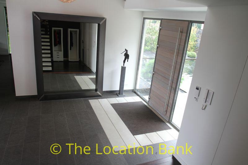 hallway with mirror