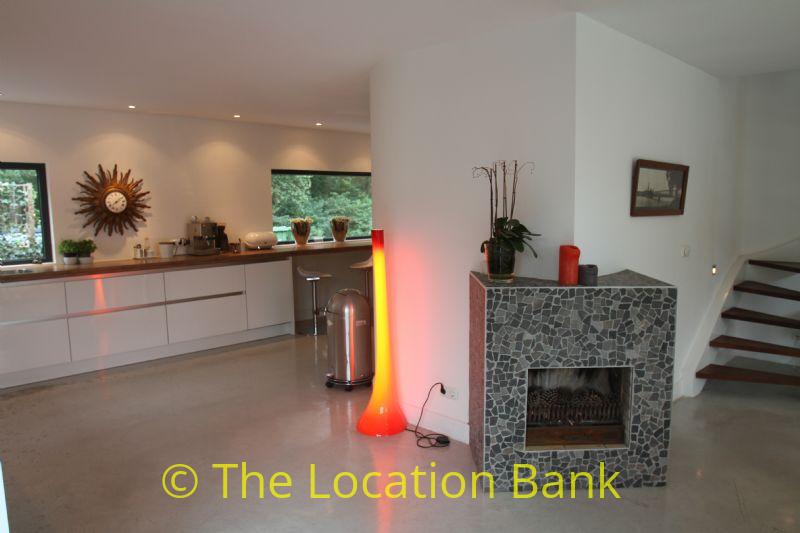 Kitchen with fireplace