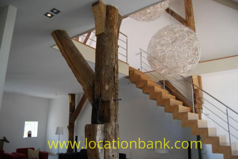 Living with wooden stairs