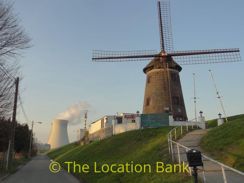 Windmill and factory