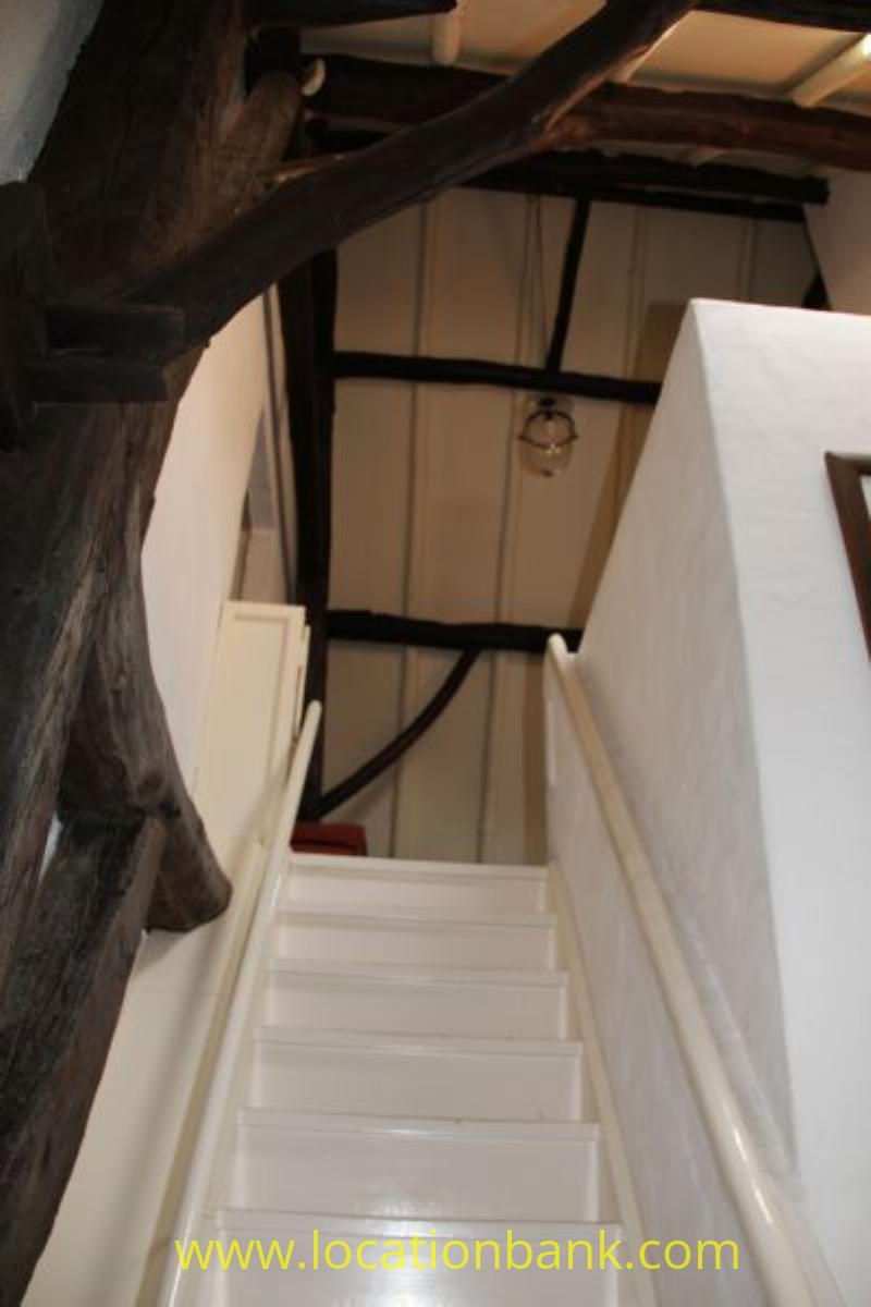 wooden farmhouse stairway