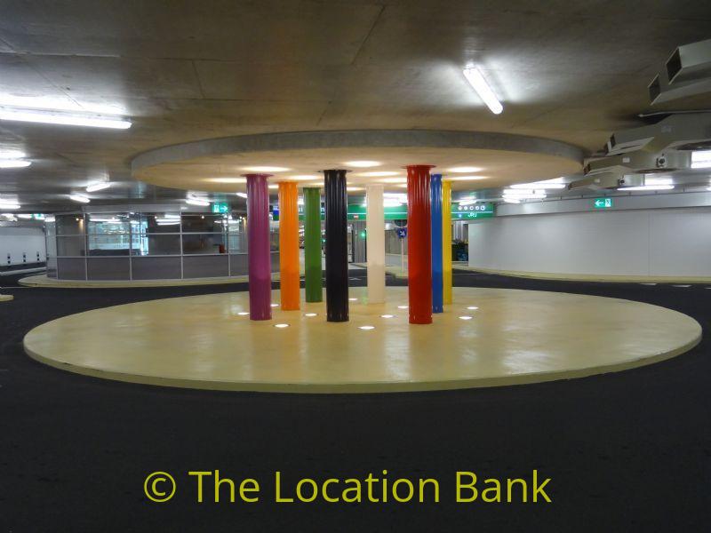 parking house garage carpark roundabout