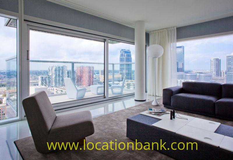 luxe appartement met skyline en uitzicht over Rotterdam