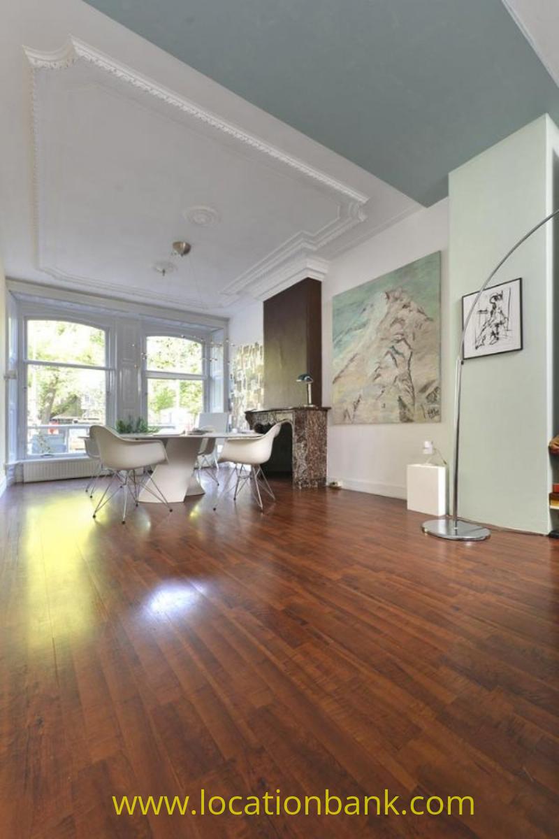 amsterdam living with wooden floor