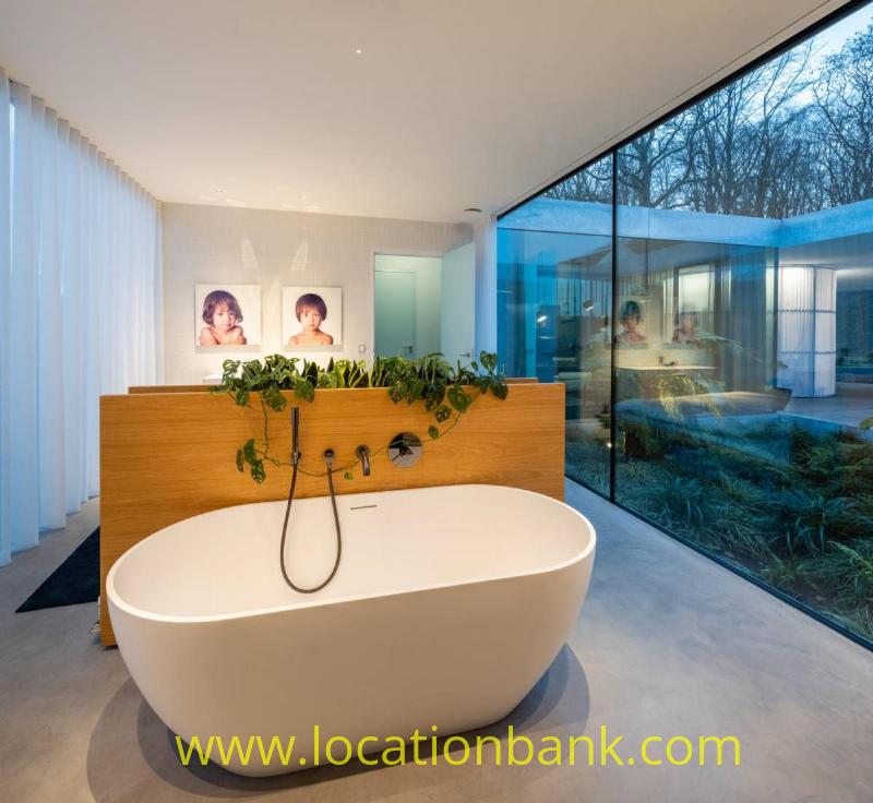 bedroom with bath tub