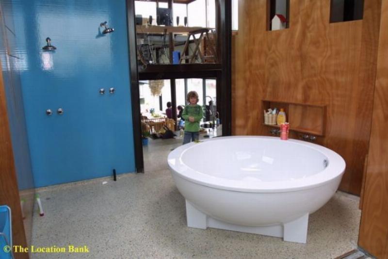 Modern bathroom with huge tub