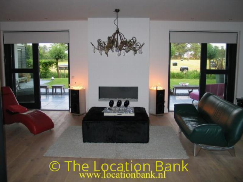 modern living with fire place