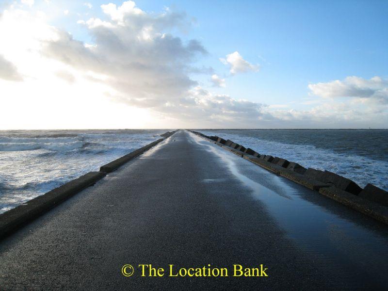 Road throug the sea or pier