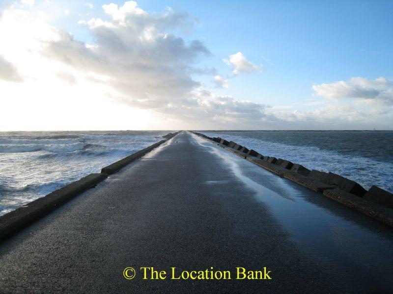 Road throug the sea or pier