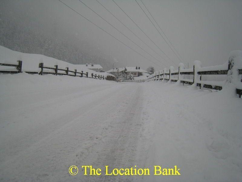 Winter road in the snow