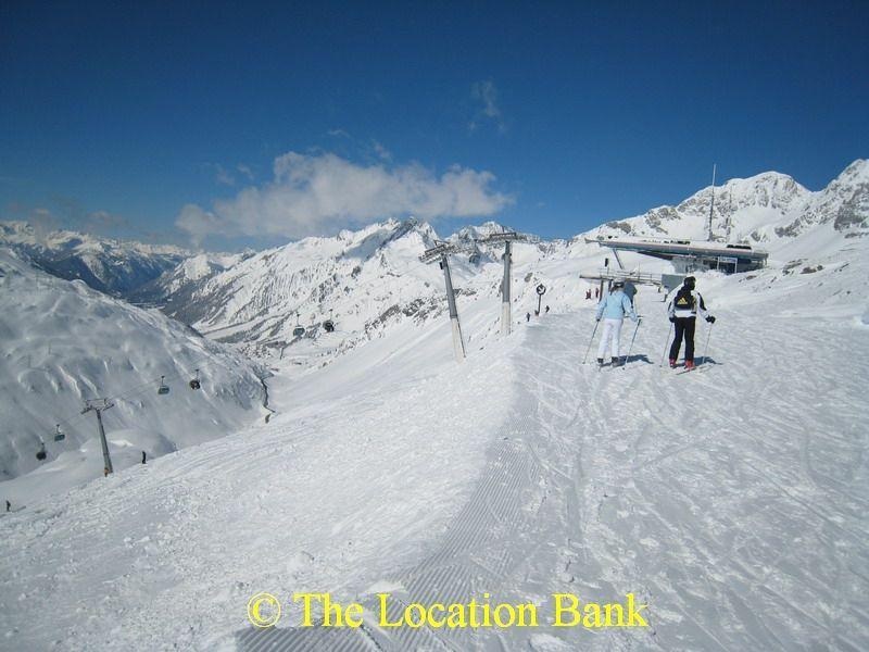 Ski run and ski lift in the mountains