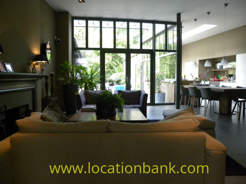open kitchem with garden view