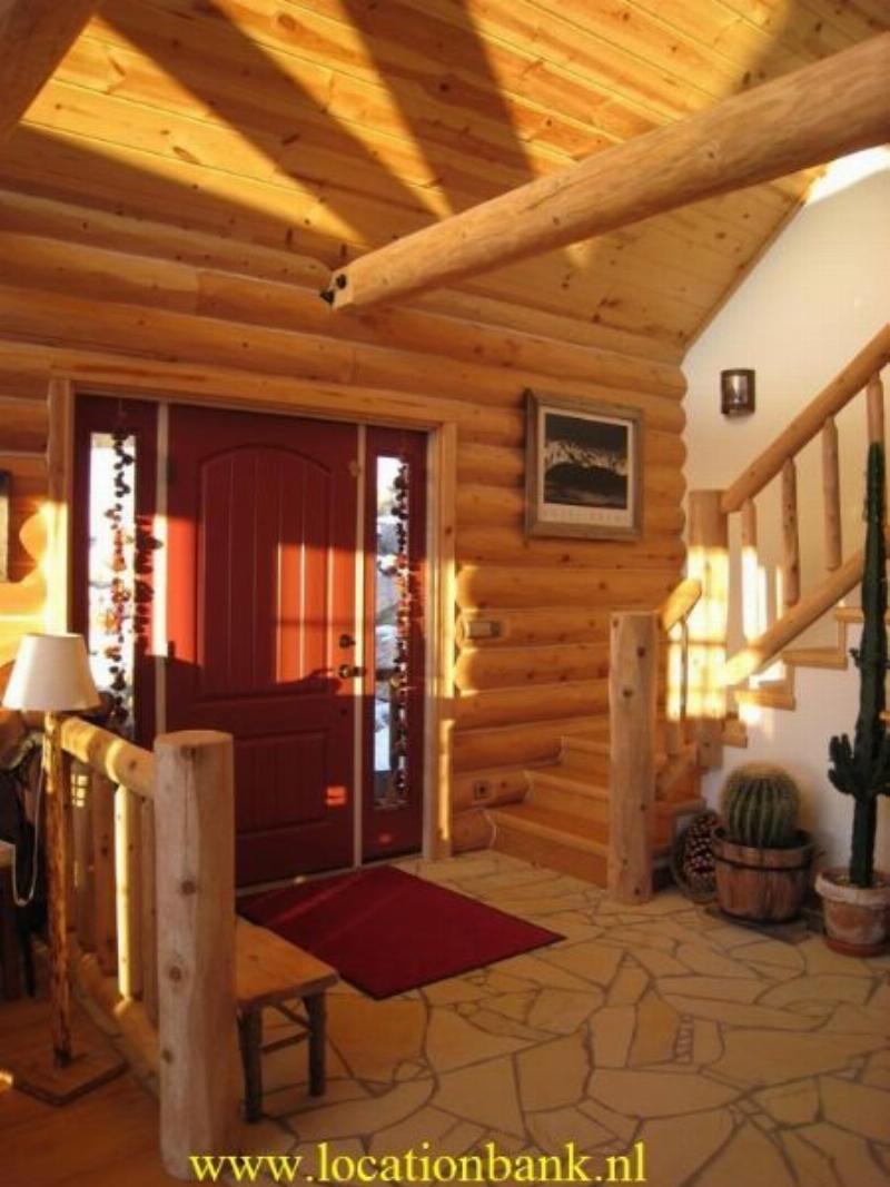 Front door of wooden cottage