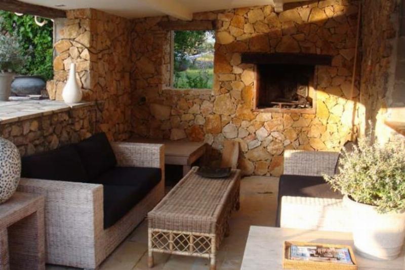 terrace 3 near pool with fireplace