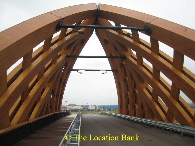 Modern wooden bridge