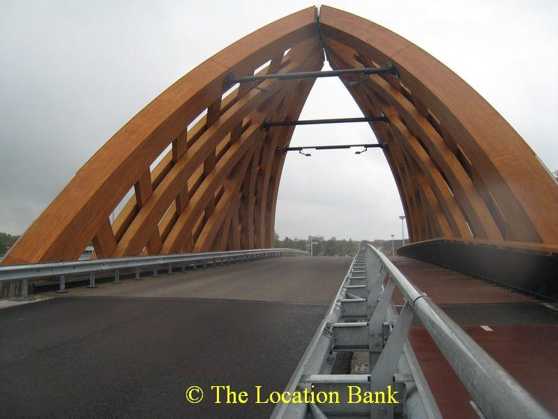 Modern wooden bridge