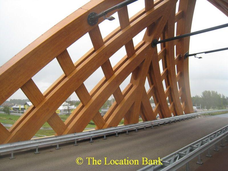 Modern wooden bridge