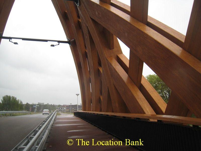 Modern wooden bridge