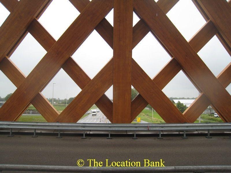 Modern wooden bridge