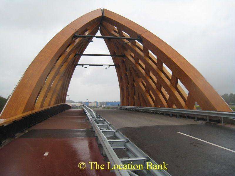 Modern wooden bridge
