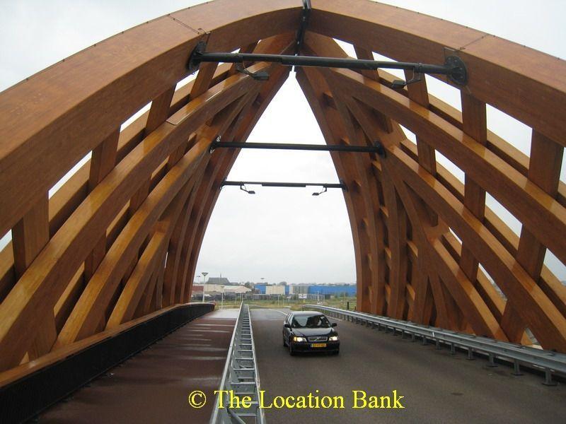 Modern wooden bridge