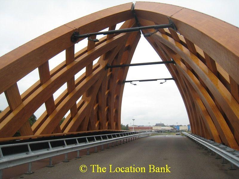 Modern wooden bridge