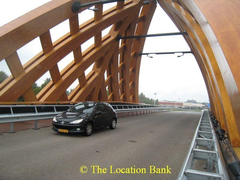 Modern wooden bridge