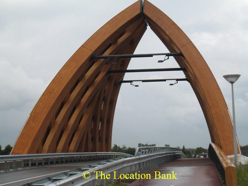 Modern wooden bridge