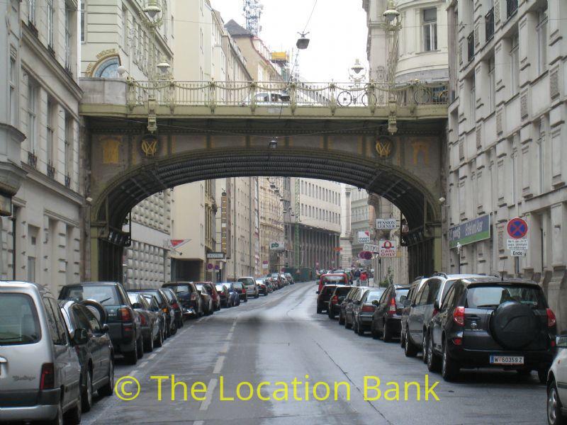 Urban Street with old bridge