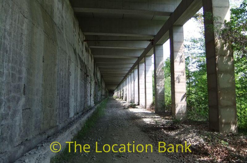 Viaduct with deserted dirtroad