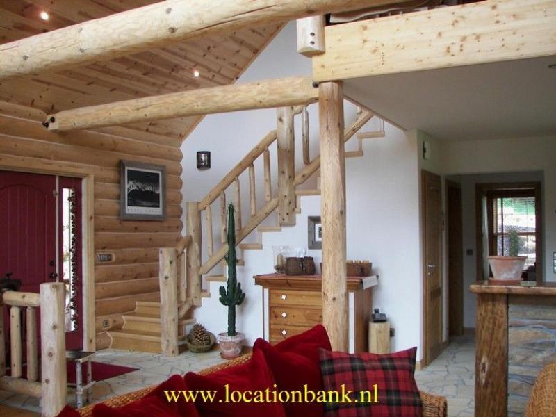 Interior of wooden cottage