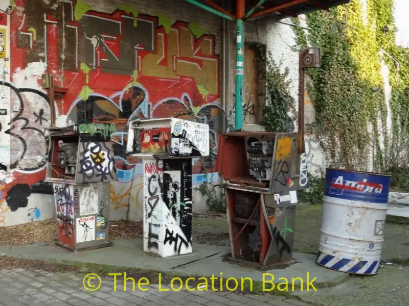 verlaten tankstation