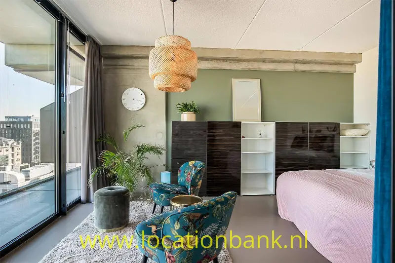 slaapkamer met skyline