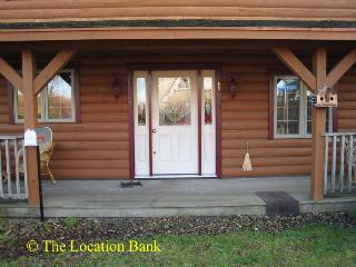 Houten huis of blokhut en chalet