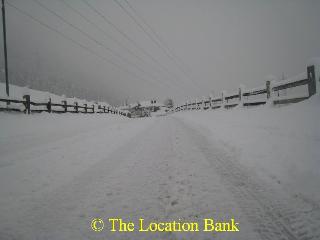 Winter weg in de sneeuw