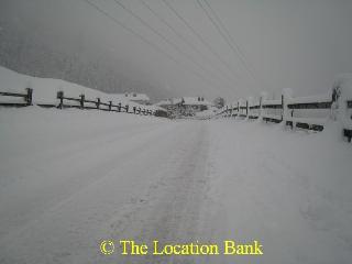 Winter weg in de sneeuw