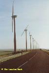 Road with modern windmills