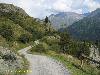 Dirt road in the mountains. Valley road