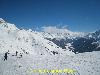 Ski run and ski lift in the mountains