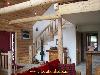 Interior of wooden cottage