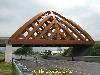Modern wooden bridge highway