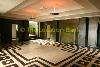 Eingang in industrial hall mit tile floor und decorative ceiling
