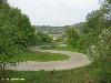 windy curved bend Straße hillside